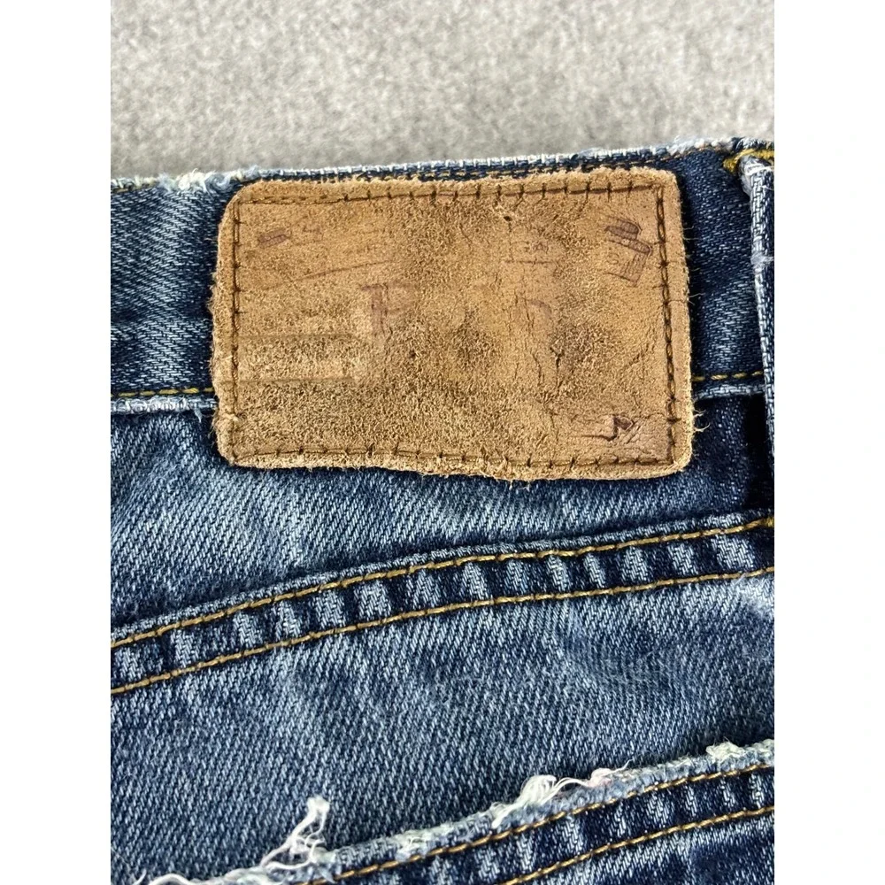 Polo Ralph Lauren Authentic Dungarees Jeans Mens 36x32 Blue Distressed Denim